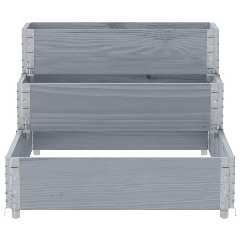 vidaXL 3-Tier Raised Bed Grey 120x80 cm Solid Wood Pine