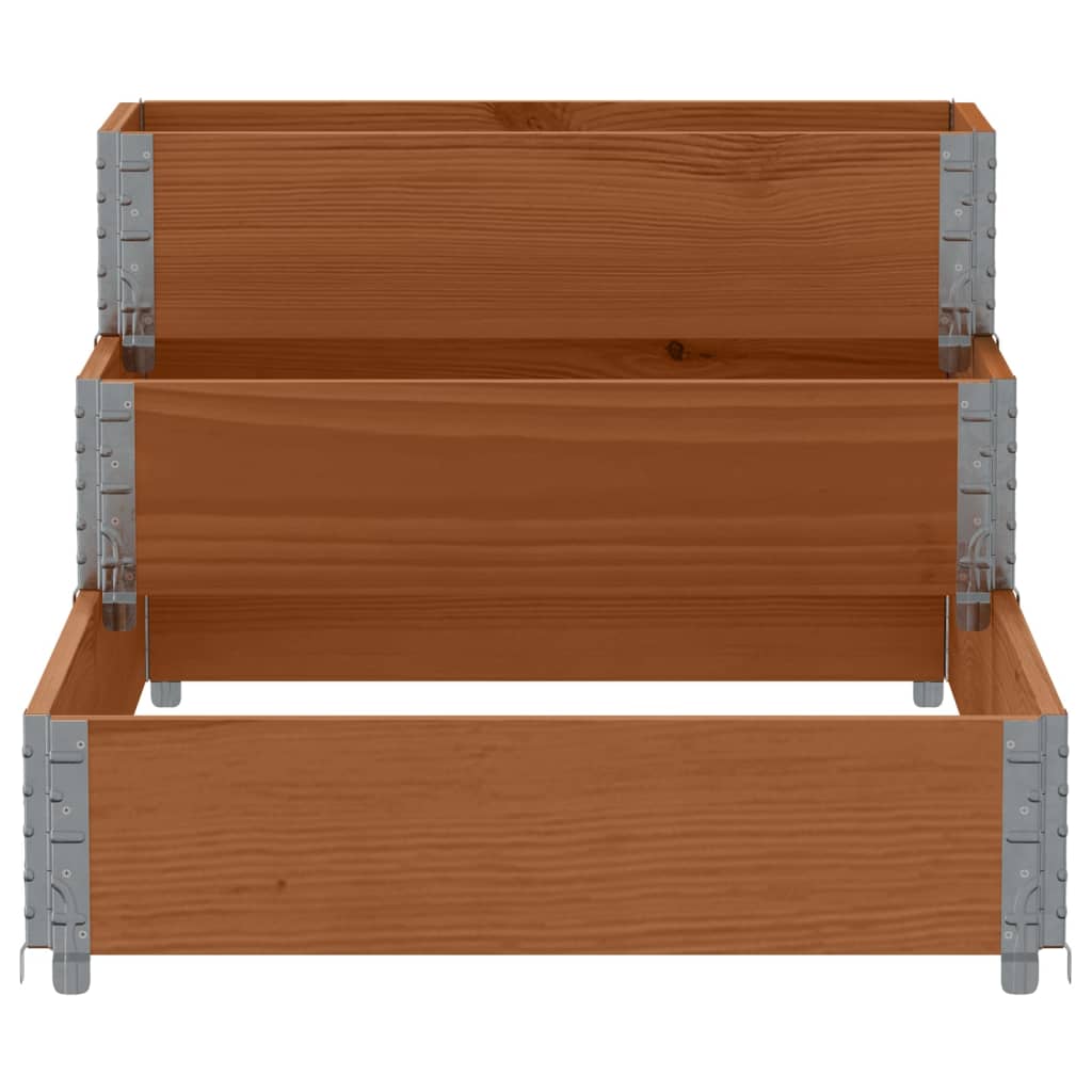 vidaXL 3-Tier Raised Bed Brown 120x80 cm Solid Wood Pine