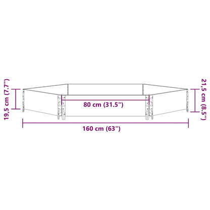 vidaXL Raised Bed Hexagon 160x160 cm Solid Wood Pine