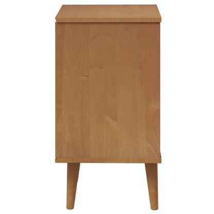vidaXL Bedside Cabinet "MOLDE" Brown 40x35x65 cm Solid Wood Pine