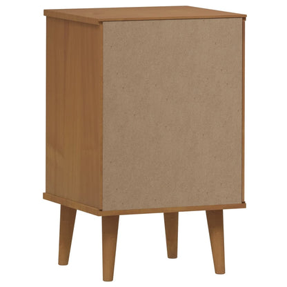 vidaXL Bedside Cabinet "MOLDE" Brown 40x35x65 cm Solid Wood Pine