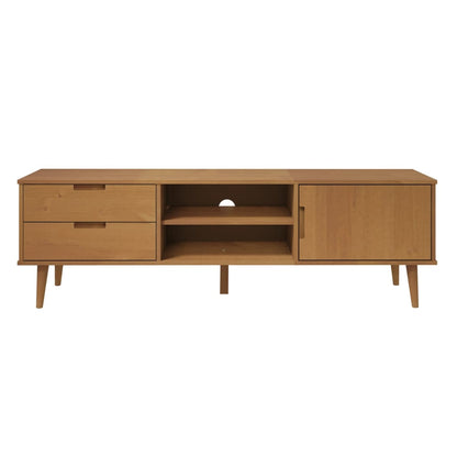 vidaXL TV Cabinet "MOLDE" Brown 158x40x49 cm Solid Wood Pine