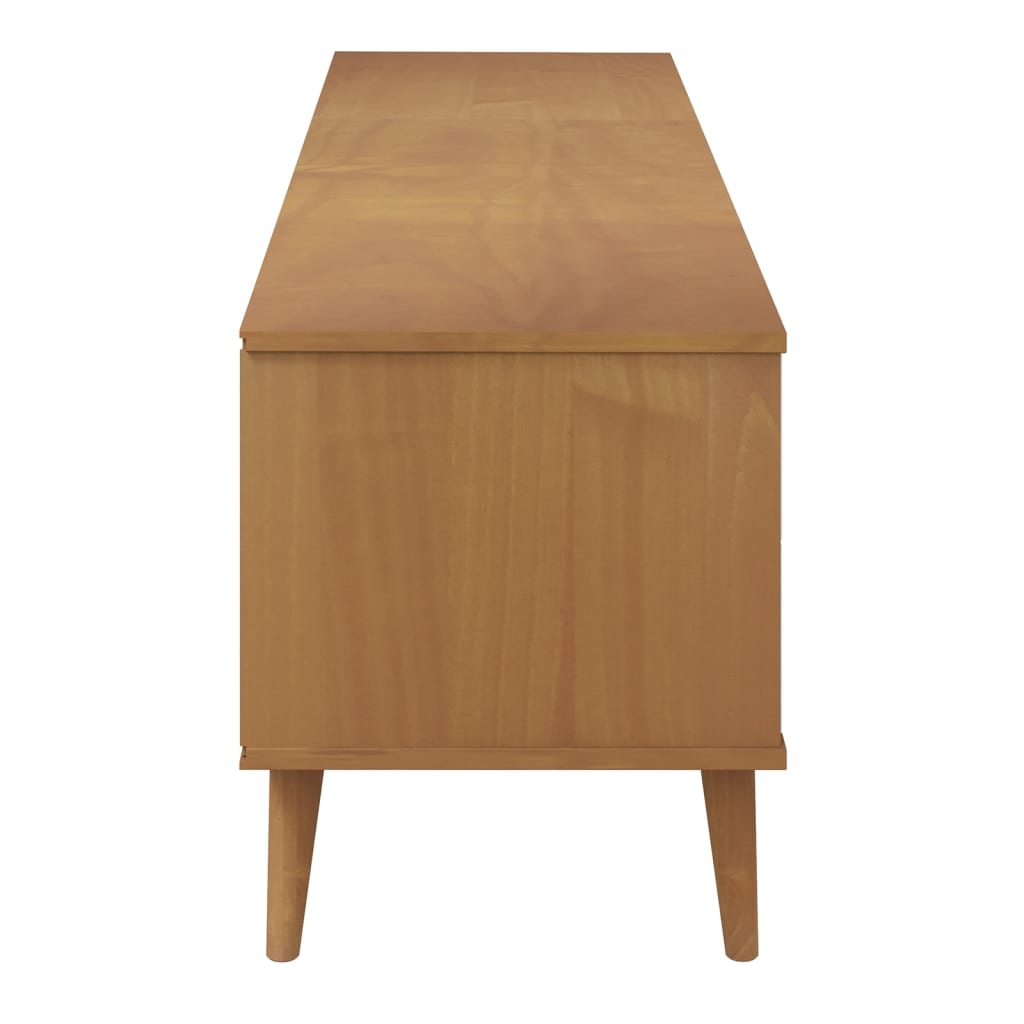 vidaXL TV Cabinet "MOLDE" Brown 158x40x49 cm Solid Wood Pine