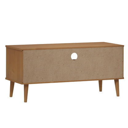 vidaXL TV Cabinet "MOLDE" Brown 158x40x49 cm Solid Wood Pine