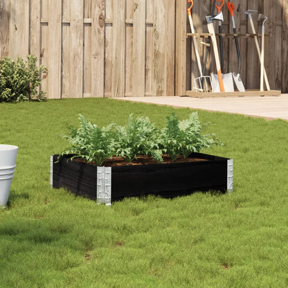 vidaXL Garden Planter Black 80x60 cm Solid Wood Pine