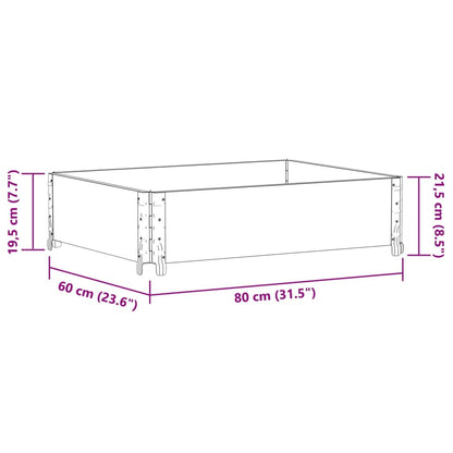 vidaXL Garden Planter Grey 80x60 cm Solid Wood Pine