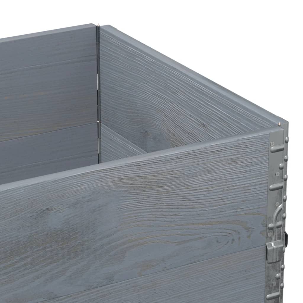 vidaXL Garden Planter Grey 80x60 cm Solid Wood Pine