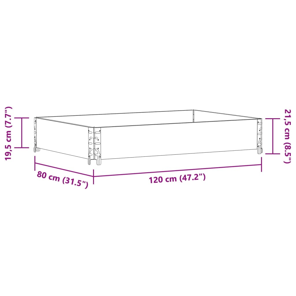 vidaXL Garden Planter Grey 120x80 cm Solid Wood Pine