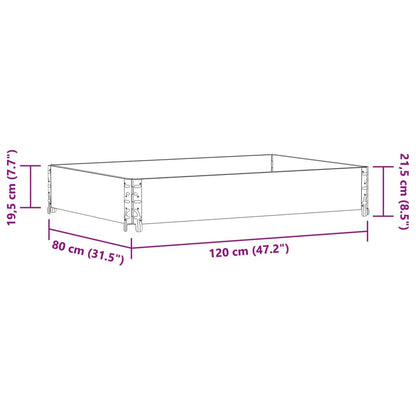vidaXL Garden Planter Brown 120x80 cm Solid Wood Pine