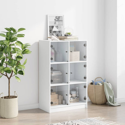 vidaXL Highboard with Doors White 68x37x109 cm Engineered Wood