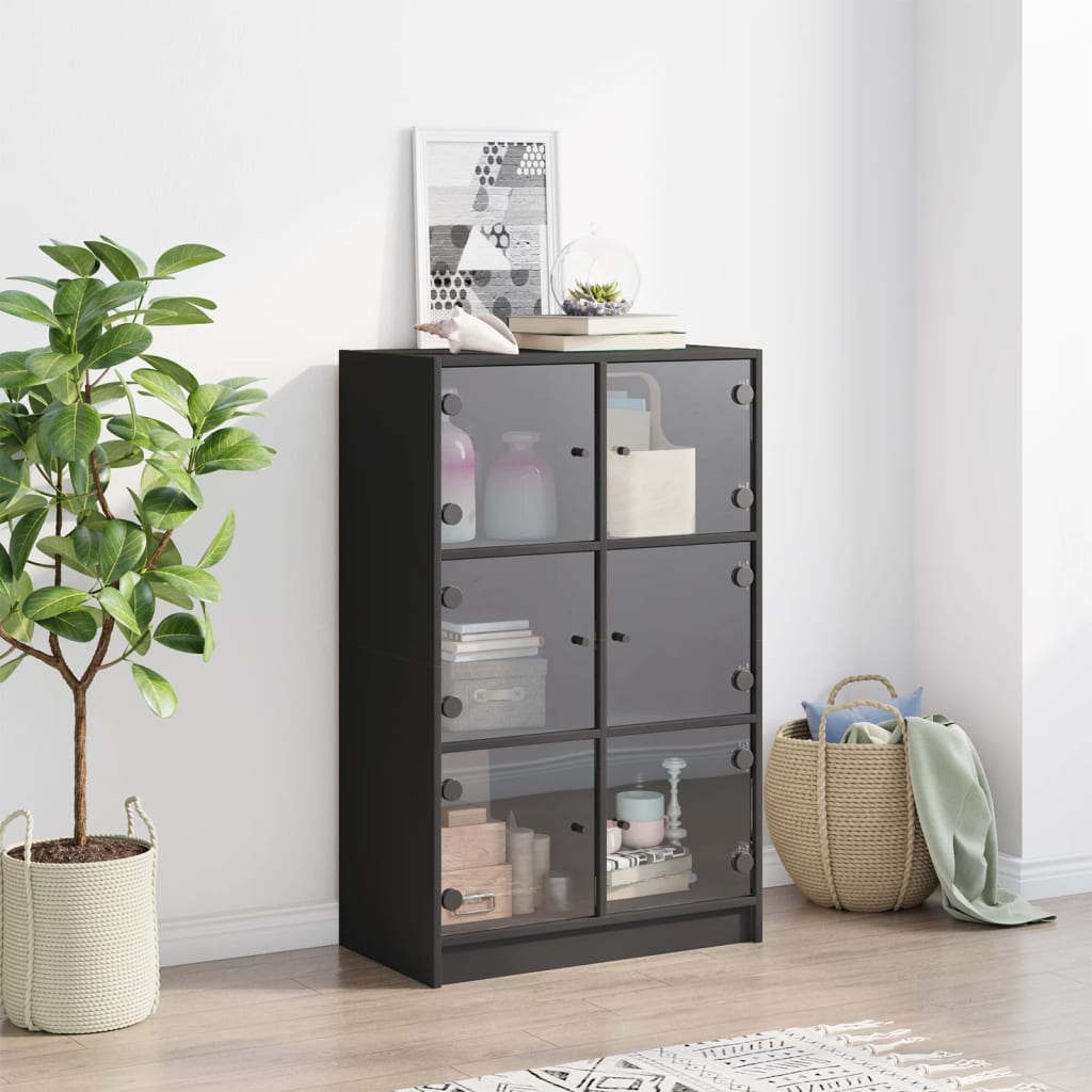 vidaXL Highboard | Black | Engineered Wood | 68x37x109 cm | Highboard