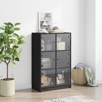 vidaXL Highboard | Black | Engineered Wood | 68x37x109 cm | Highboard