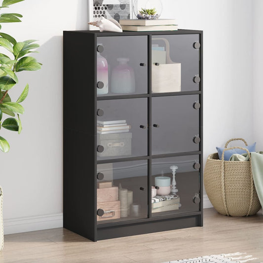 vidaXL Highboard | Black | Engineered Wood | 68x37x109 cm | Highboard