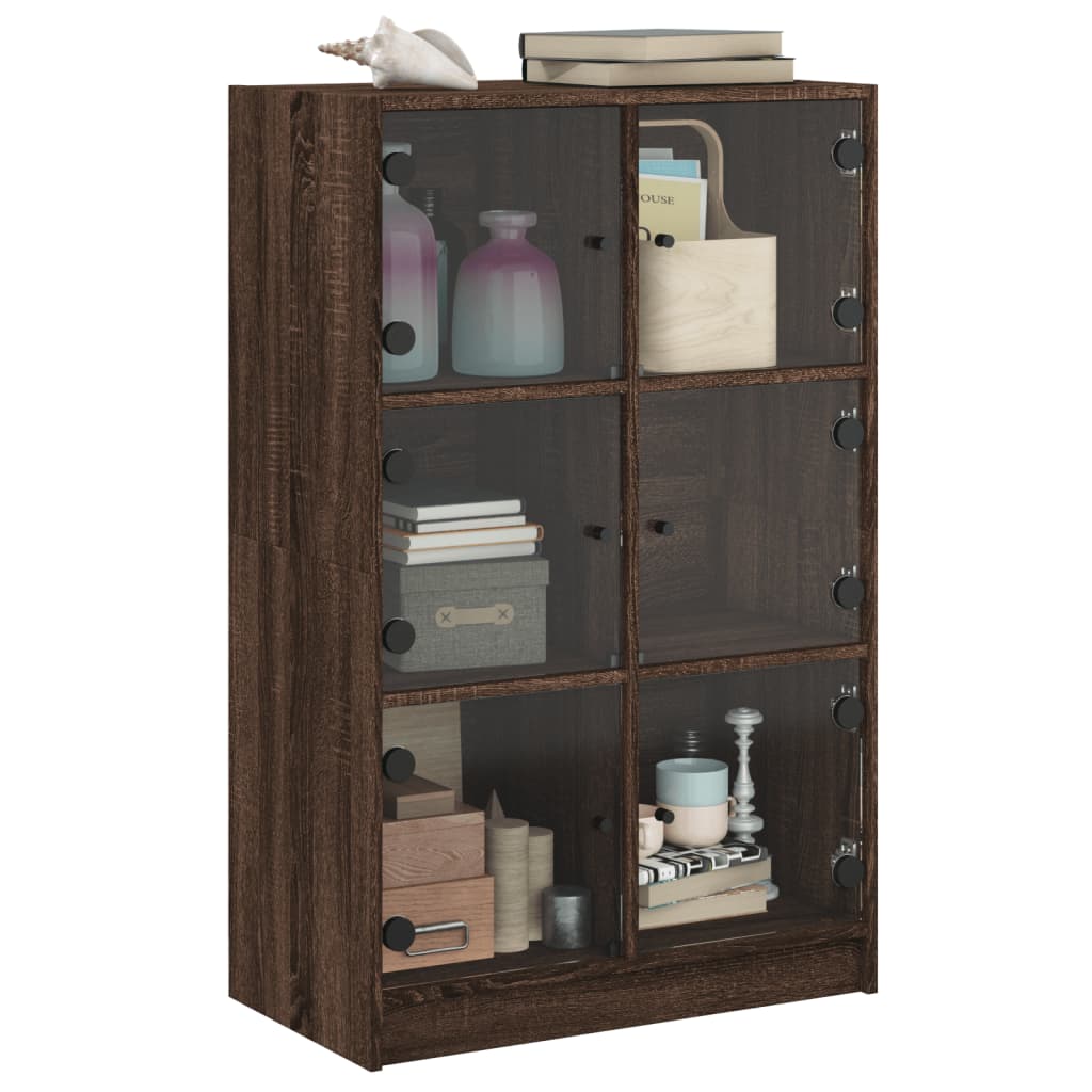 vidaXL Highboard with Doors Brown Oak 68x37x109 cm Engineered Wood