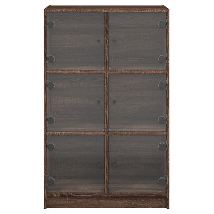 vidaXL Highboard with Doors Brown Oak 68x37x109 cm Engineered Wood