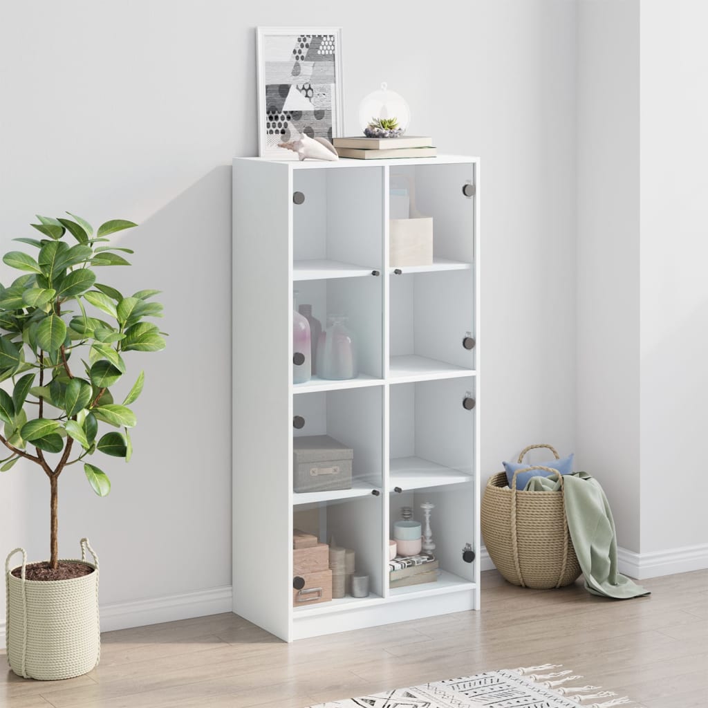 vidaXL Highboard with Doors White 68x37x142 cm Engineered Wood