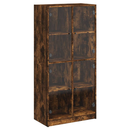 vidaXL Highboard with Doors Smoked Oak 68x37x142 cm Engineered Wood