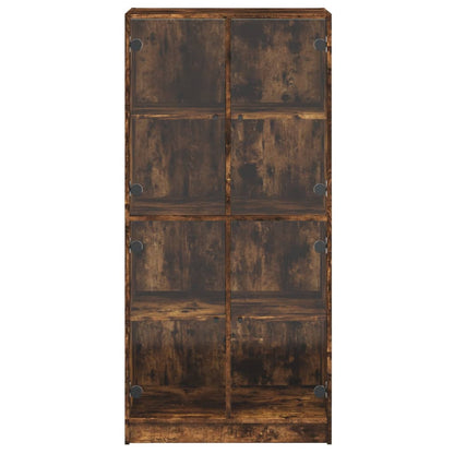 vidaXL Highboard with Doors Smoked Oak 68x37x142 cm Engineered Wood