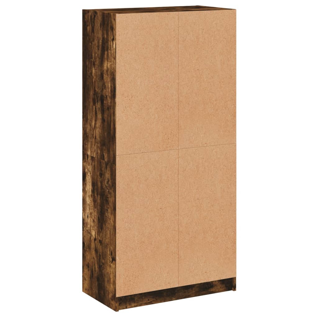 vidaXL Highboard with Doors Smoked Oak 68x37x142 cm Engineered Wood