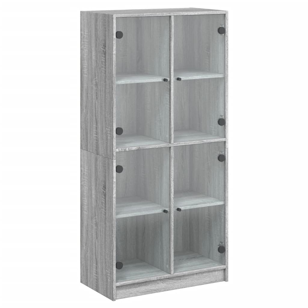 vidaXL Highboard with Doors Grey Sonoma 68x37x142 cm Engineered Wood