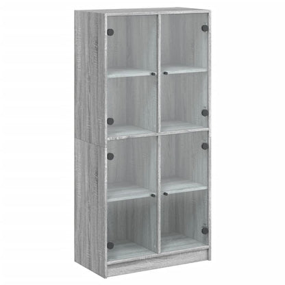 vidaXL Highboard with Doors Grey Sonoma 68x37x142 cm Engineered Wood