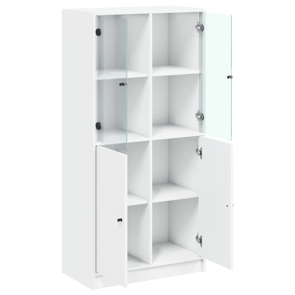 vidaXL Highboard with Doors White 68x37x142 cm Engineered Wood