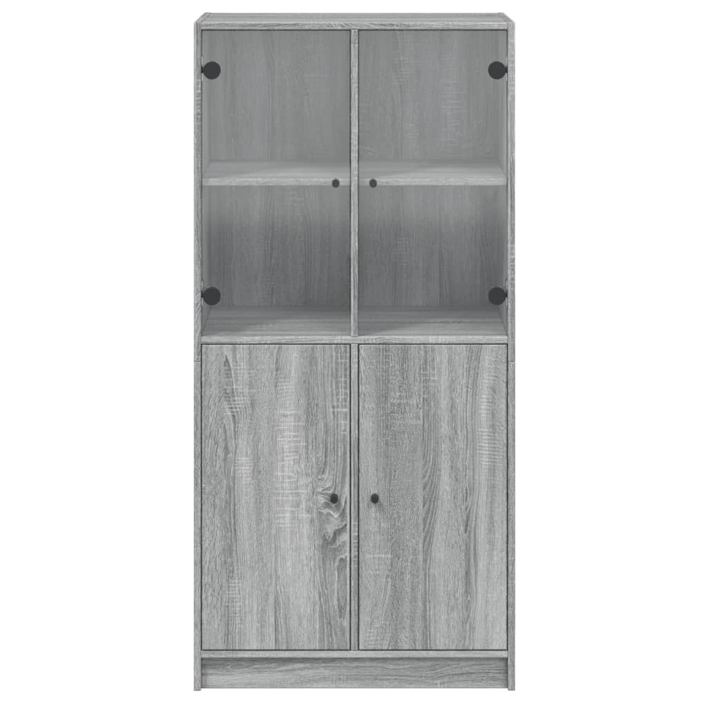 vidaXL Highboard with Doors Grey Sonoma 68x37x142 cm Engineered Wood
