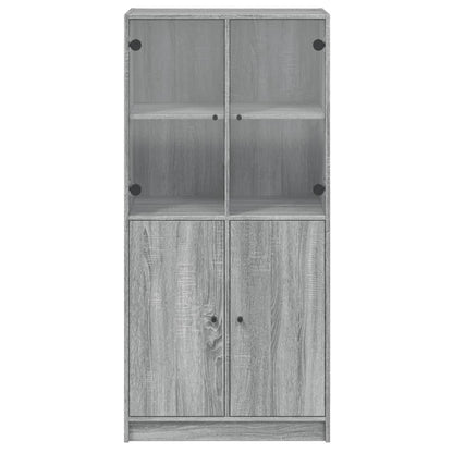 vidaXL Highboard with Doors Grey Sonoma 68x37x142 cm Engineered Wood