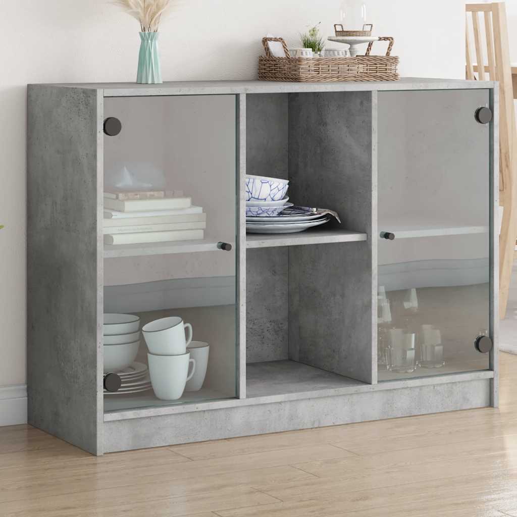 vidaXL Sideboard Concrete Grey 102x37x75.5 cm Engineered Wood