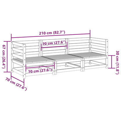 vidaXL 3 Piece Garden Sofa Set Solid Wood Douglas Fir