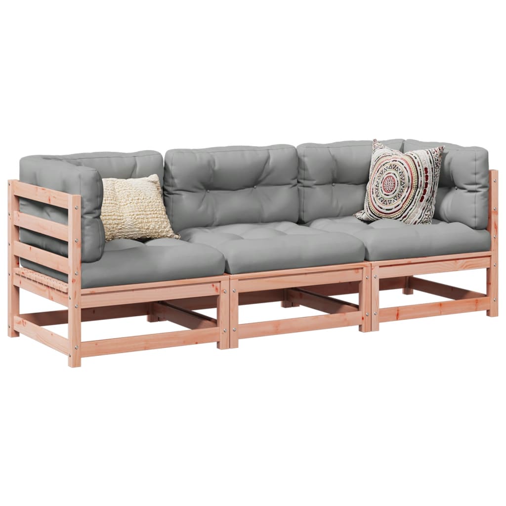 vidaXL 3 Piece Garden Sofa Set Solid Wood Douglas Fir