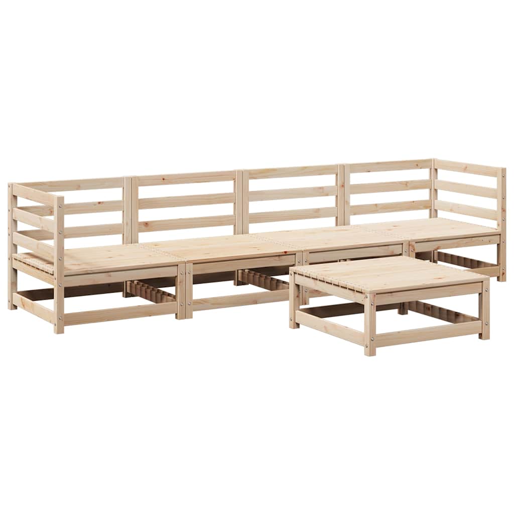 vidaXL 5 Piece Garden Sofa Set Solid Wood Pine