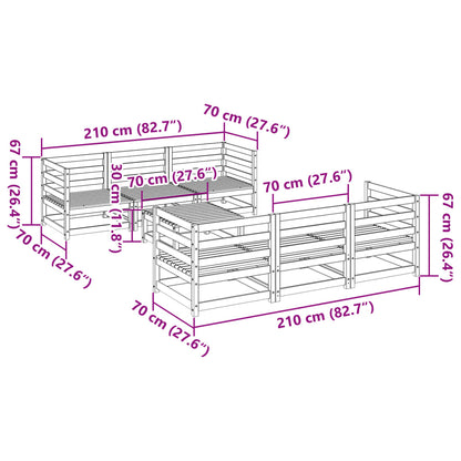 vidaXL 7 Piece Garden Sofa Set Impregnated Wood Pine