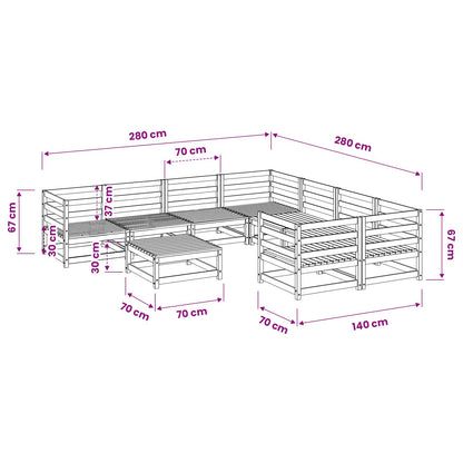 vidaXL 9 Piece Garden Sofa Set Impregnated Wood Pine
