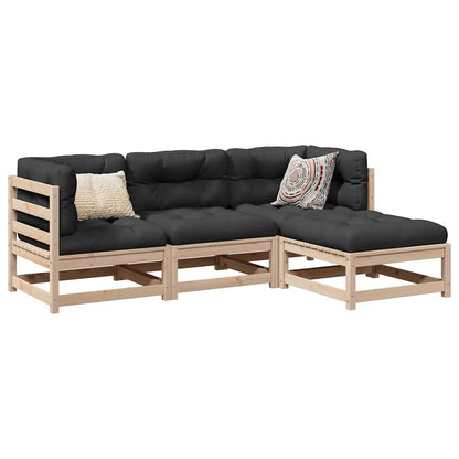 vidaXL 4 Piece Garden Sofa Set Solid Wood Pine