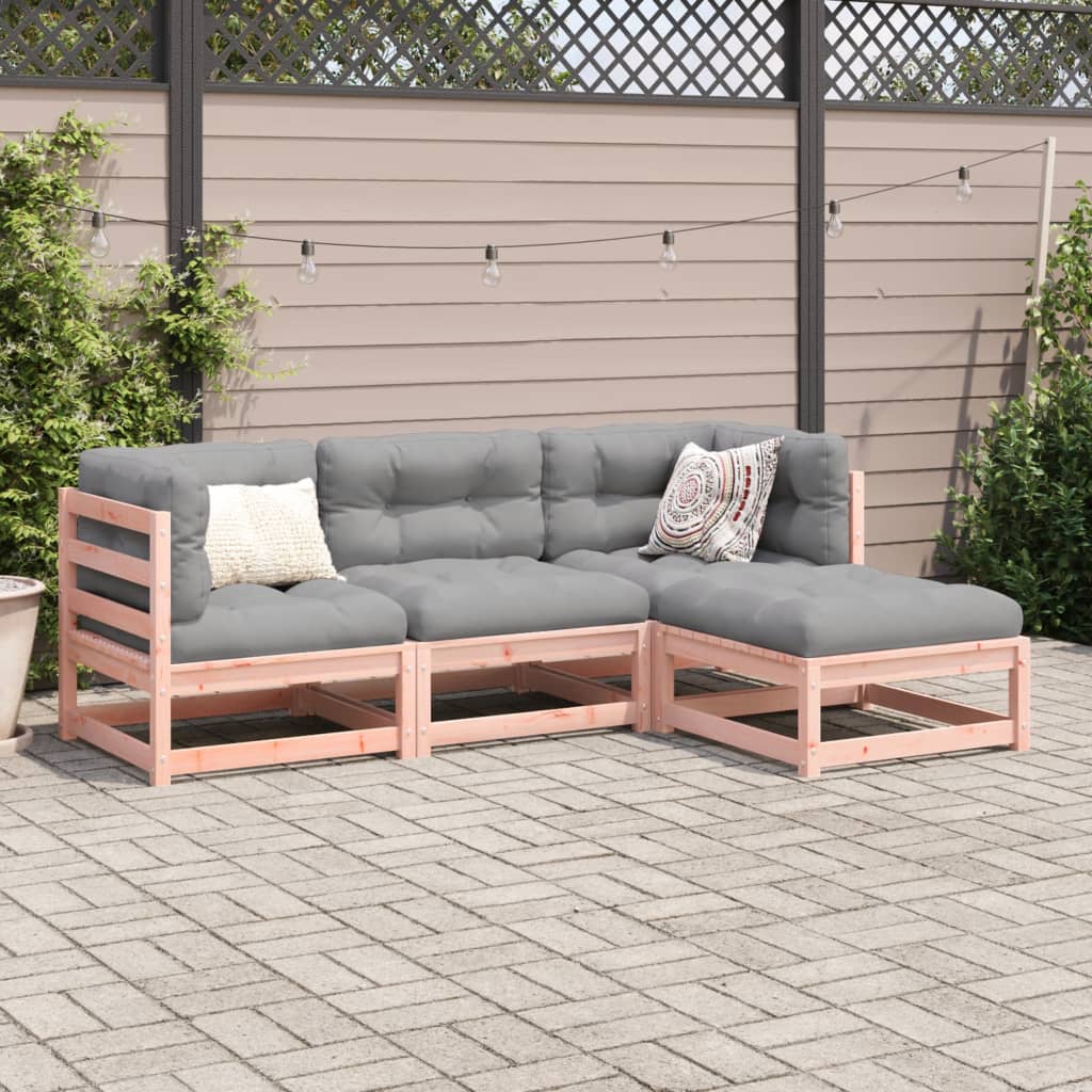 vidaXL Garden Sofa Set | Reddish-brown | Solid Douglas fir wood | 4 Piece Set