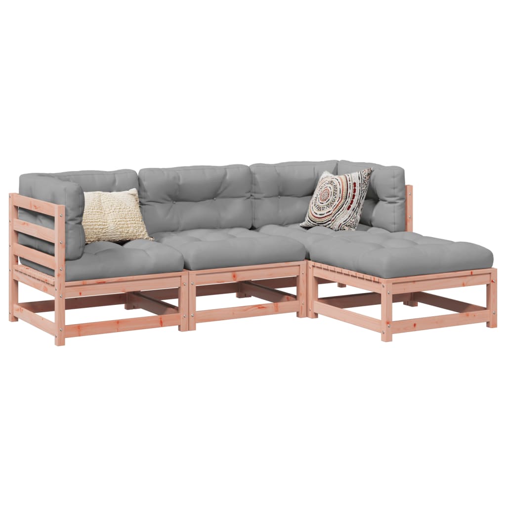 vidaXL Garden Sofa Set | Reddish-brown | Solid Douglas fir wood | 4 Piece Set