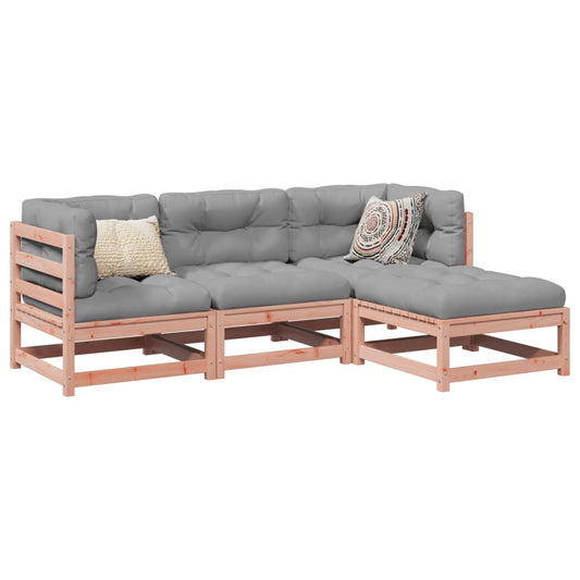 vidaXL Garden Sofa Set | Reddish-brown | Solid Douglas fir wood | 4 Piece Set