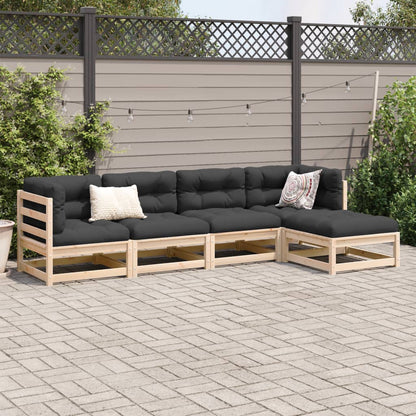 vidaXL Garden Sofa Set | Natural wood | Solid pine wood | Medium | Modular