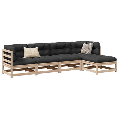 vidaXL Garden Sofa Set | Natural wood | Solid pine wood | Medium | Modular