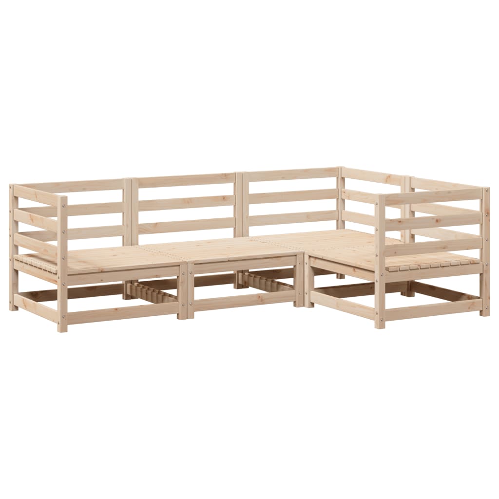 vidaXL Garden Sofa Set | Natural Pine | Solid Pine Wood | Large | Modular