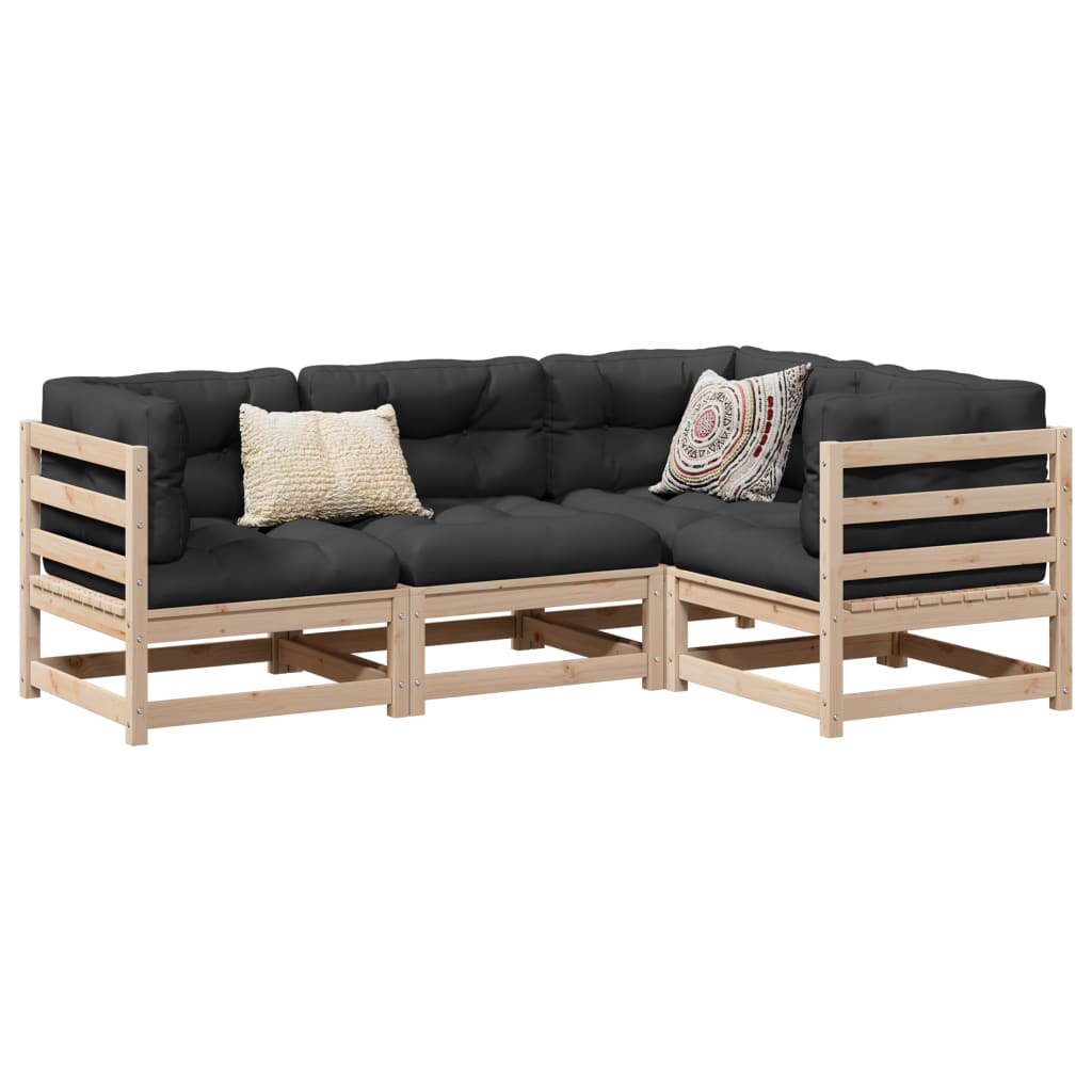 vidaXL Garden Sofa Set | Natural Pine | Solid Pine Wood | Large | Modular