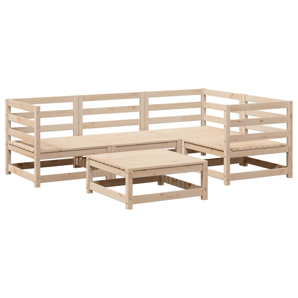 vidaXL Garden Sofa Set | Natural Wood | Solid pine wood | Large | Modular