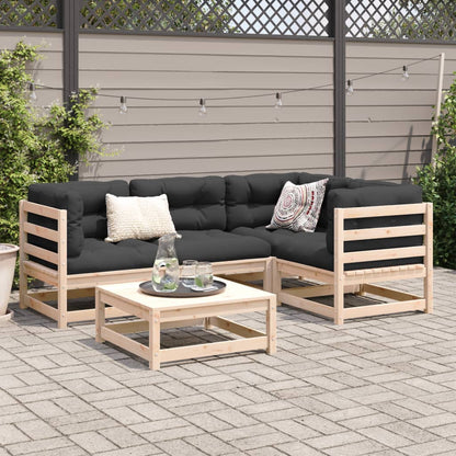 vidaXL Garden Sofa Set | Natural Wood | Solid pine wood | Large | Modular