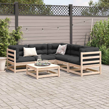 vidaXL 6 Piece Garden Sofa Set Solid Wood Pine