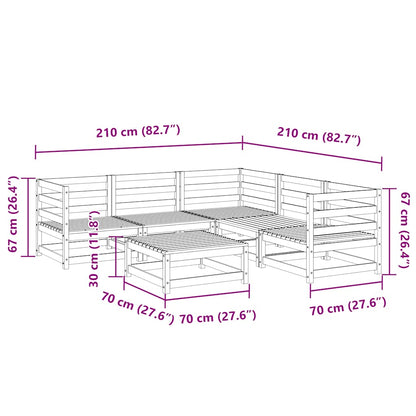 vidaXL 6 Piece Garden Sofa Set Solid Wood Pine