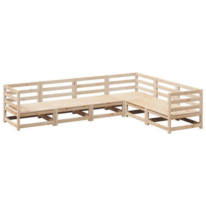 vidaXL Garden Sofa Set | Natural Wood | Solid pine wood | 6-Piece Set