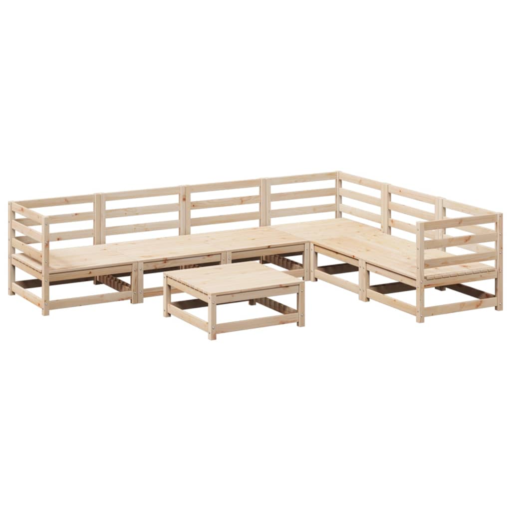 vidaXL Garden Sofa Set | Natural Pine | Solid Pine Wood | Large | Modular