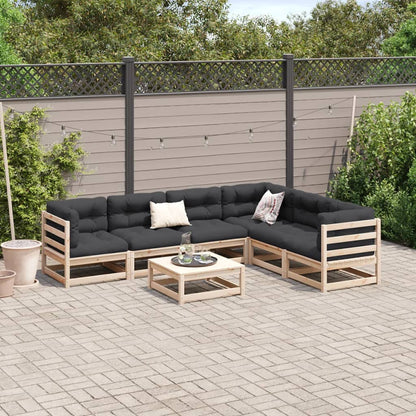 vidaXL Garden Sofa Set | Natural Pine | Solid Pine Wood | Large | Modular