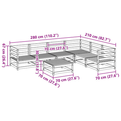 vidaXL 7 Piece Garden Sofa Set Impregnated Wood Pine